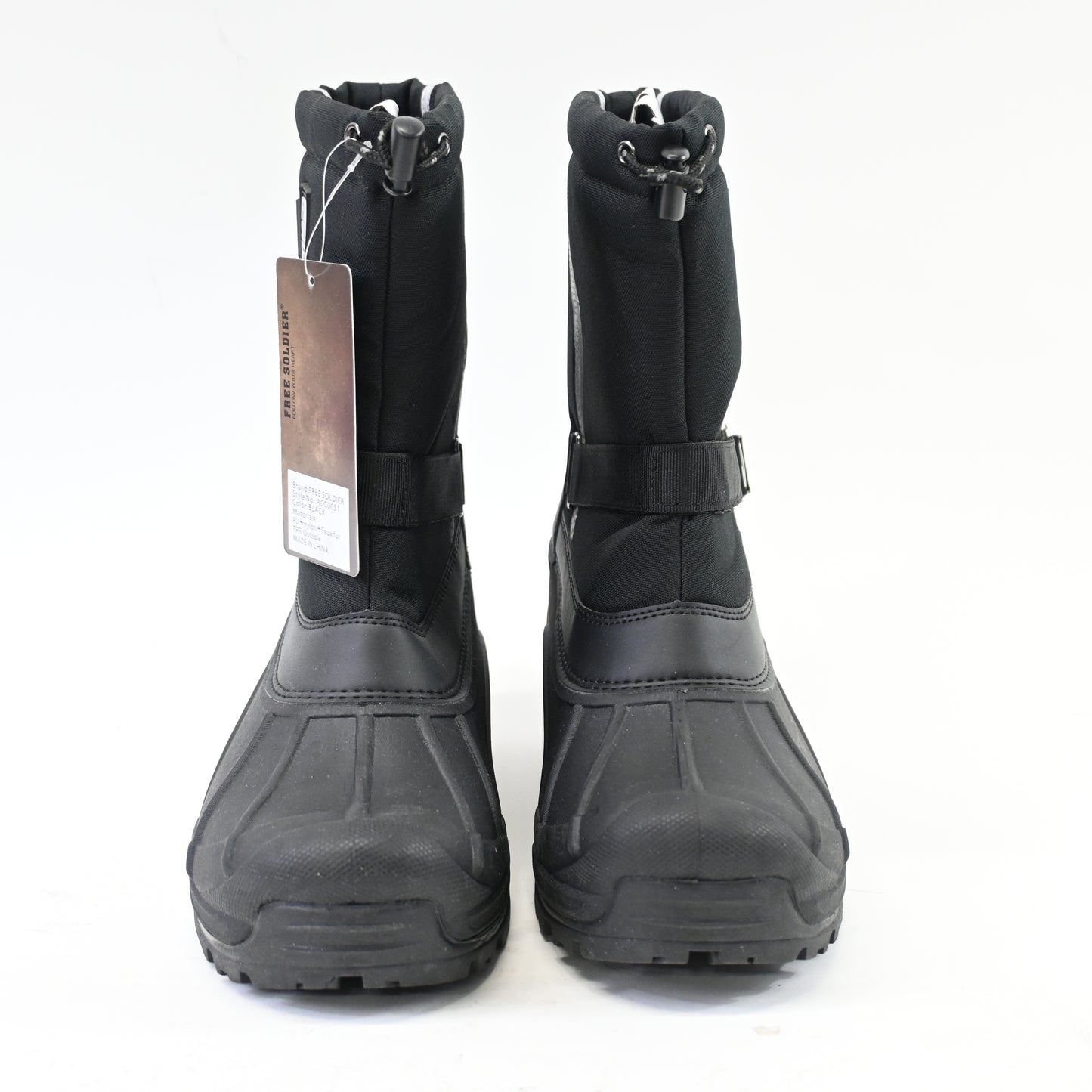FREE SOLDIER Men's Winter Snow Boots Waterproof Insulated Duck Boots Black - New