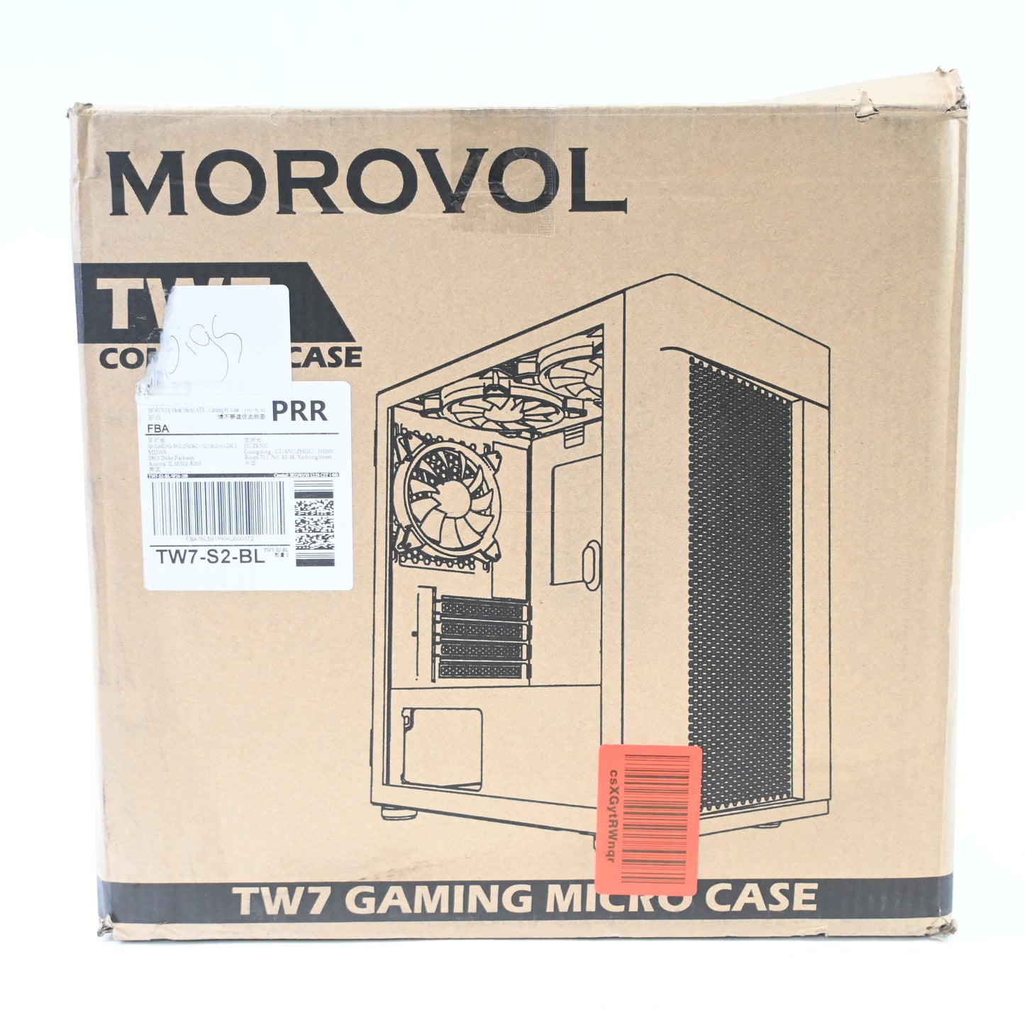 MOROVOL Mesh Matx Case Tower Computer Case, ARGB Fans Preinstalled- TW7-S2-BL