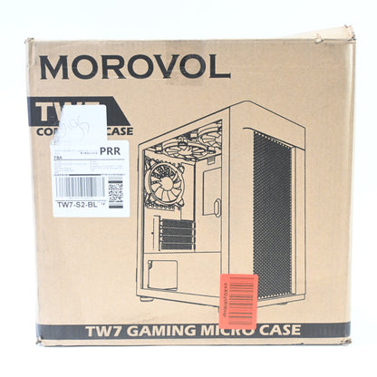 MOROVOL Mesh Matx Case Tower Computer Case, ARGB Fans Preinstalled- TW7-S2-BL