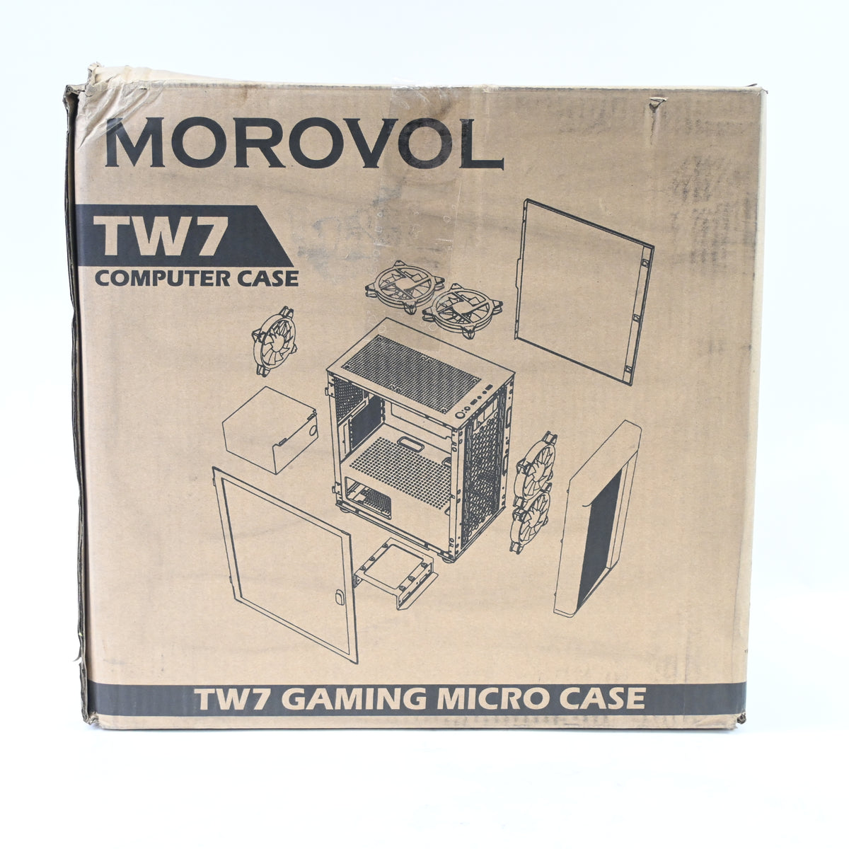 MOROVOL Mesh Matx Case Tower Computer Case, ARGB Fans Preinstalled- TW7-S2-BL