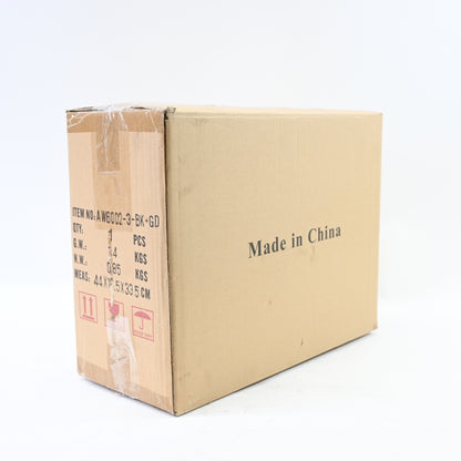 Bathroom Vanity 3 Light Milky White Frosted Glass Shade, Black & Gold - Open Box