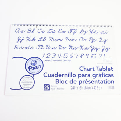 12 Pack PACON CORPORATION CHART TABLET 24 x 16 UNRULED 25 CT - New