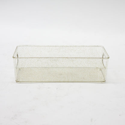 BBG 8Pcs Gold Glitter Stackable Refrigerator Organizer Bins 10"x 4" x 3"