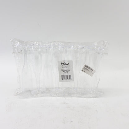 Kaya Elegant Clear Plastic Champagne Flutes - 5 oz. (Pack of 8)