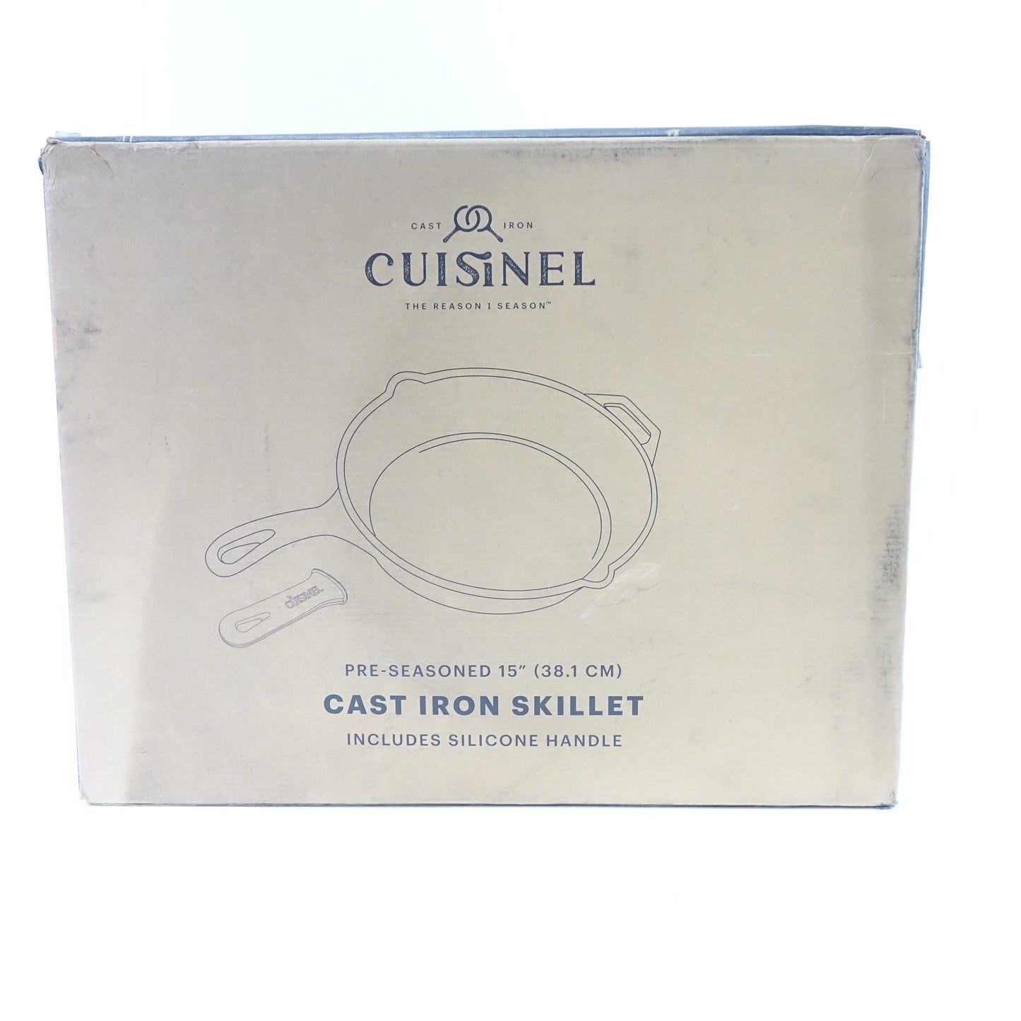 15"-Inch Pre-seasoned Frying Pan + Silicone Handle Grip - Open Box