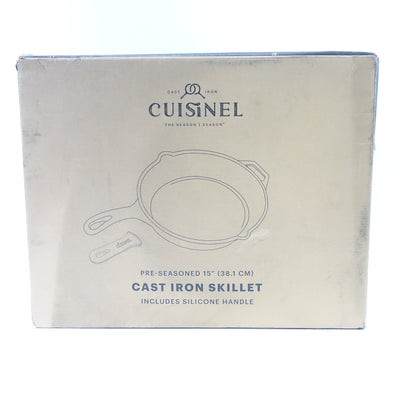 15"-Inch Pre-seasoned Frying Pan + Silicone Handle Grip - Open Box