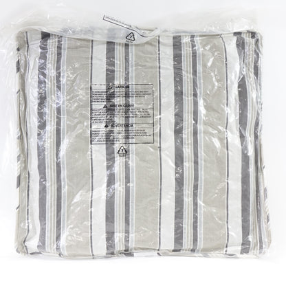 Outdoor Cushion Set, 24 x 24, Bottom and Back Cushion, Taupe Grey Linen Stripe