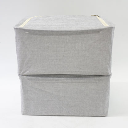 Awekris 2 Pack Foldable Cloth Organizer with Window & Handles, Medium Light Grey