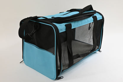 Cat Carrier TSA Approved with Locking Zipper and Fleece Pad Medium, Blue