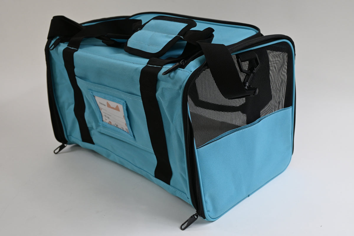 Cat Carrier TSA Approved with Locking Zipper and Fleece Pad Medium, Blue