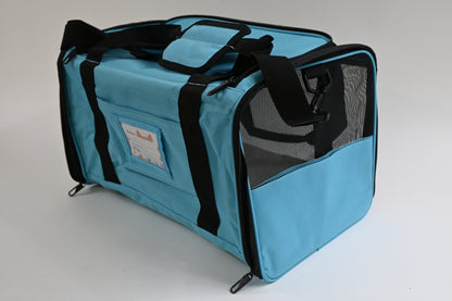 Cat Carrier TSA Approved with Locking Zipper and Fleece Pad Medium, Blue