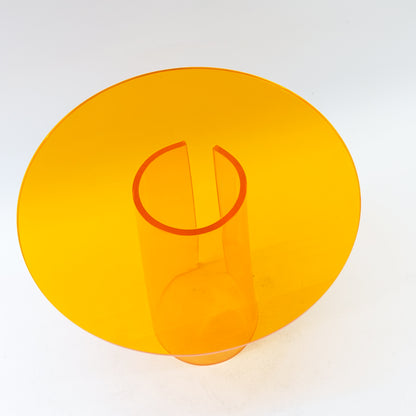 Orange Color Acrylic Accent Side Round Night Stand Table (15x15x15''H)