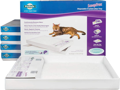 PetSafe ScoopFree Sensitive Crystal Cat Litter Trays 6 Pack 36 lb White