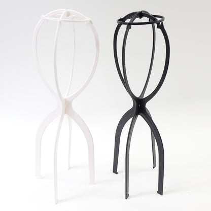 Deke Home Long hair Wig Stand, Portable tripod Collapsible 19.7"-2 pack B&W