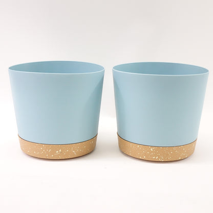 QCQHDU Plant Pots Set of 2- 8" Planters with Drainage Holes and Removable Base