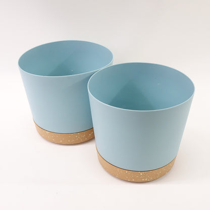 QCQHDU Plant Pots Set of 2- 8" Planters with Drainage Holes and Removable Base