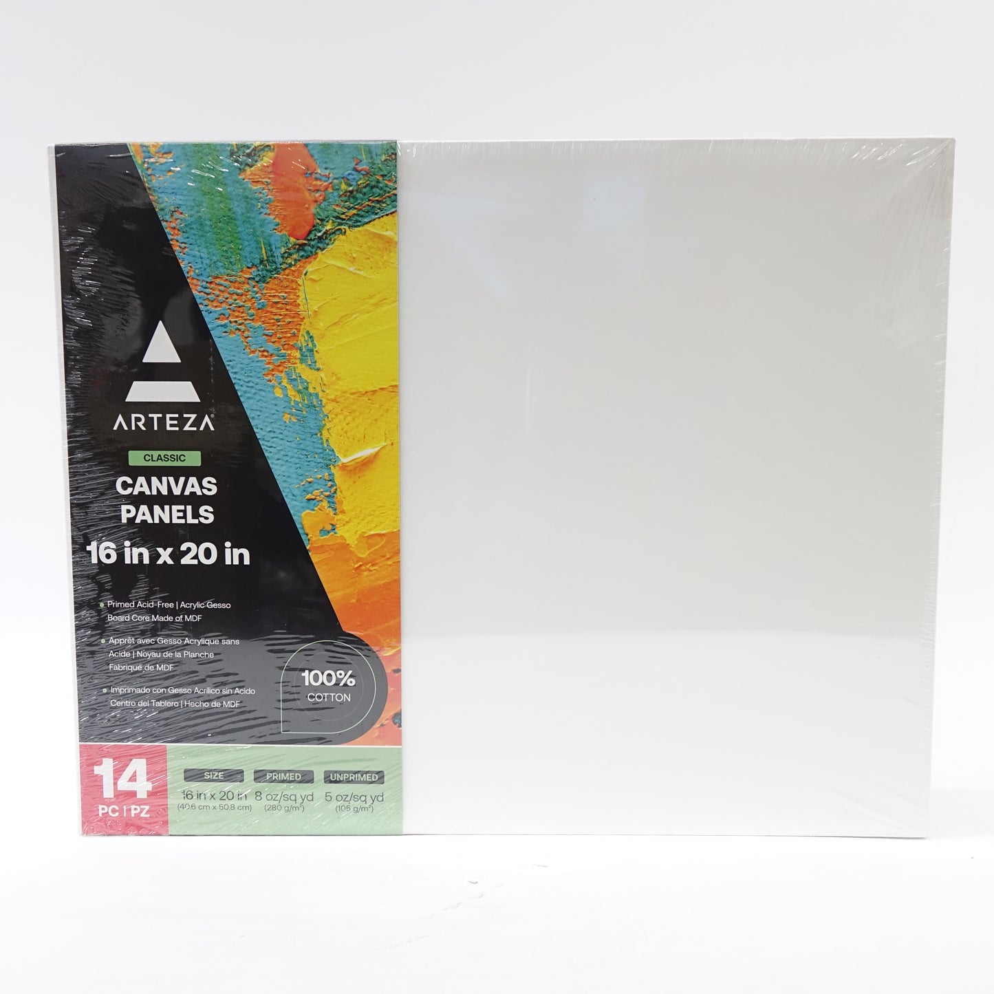 ARTEZA Canvas Boards for Painting, 16 x 20 Inches, Pack of 14