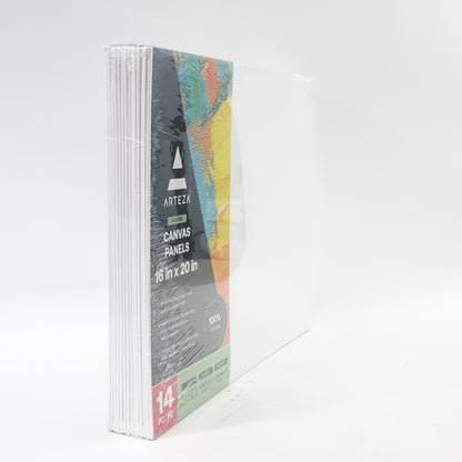 ARTEZA Canvas Boards for Painting, 16 x 20 Inches, Pack of 14