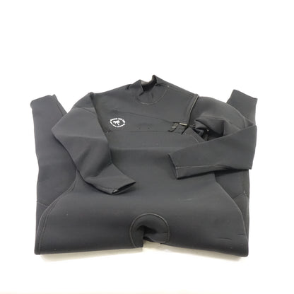 Men’s Surfing Wetsuit - Chest Zip Fullsuit -Black 4/3mm, MS (Medium Short)