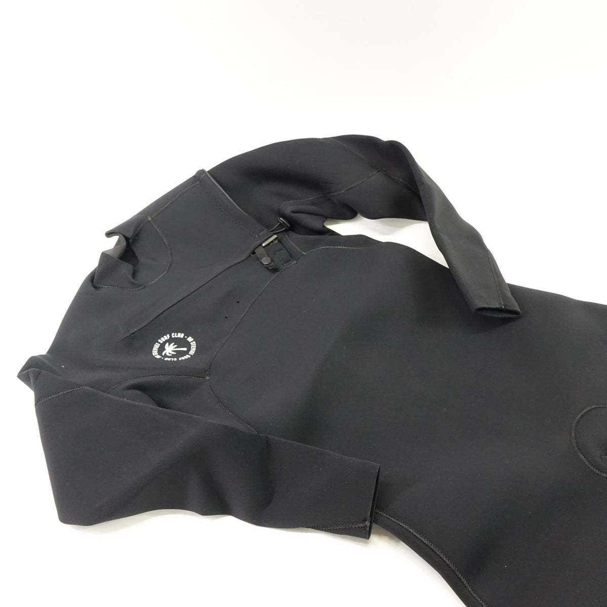 Men’s Surfing Wetsuit - Chest Zip Fullsuit -Black 4/3mm, MS (Medium Short)