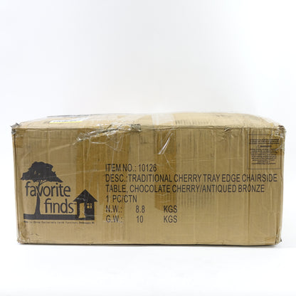 Leick Home Traditional Cherry Tray Edge Chairside Table