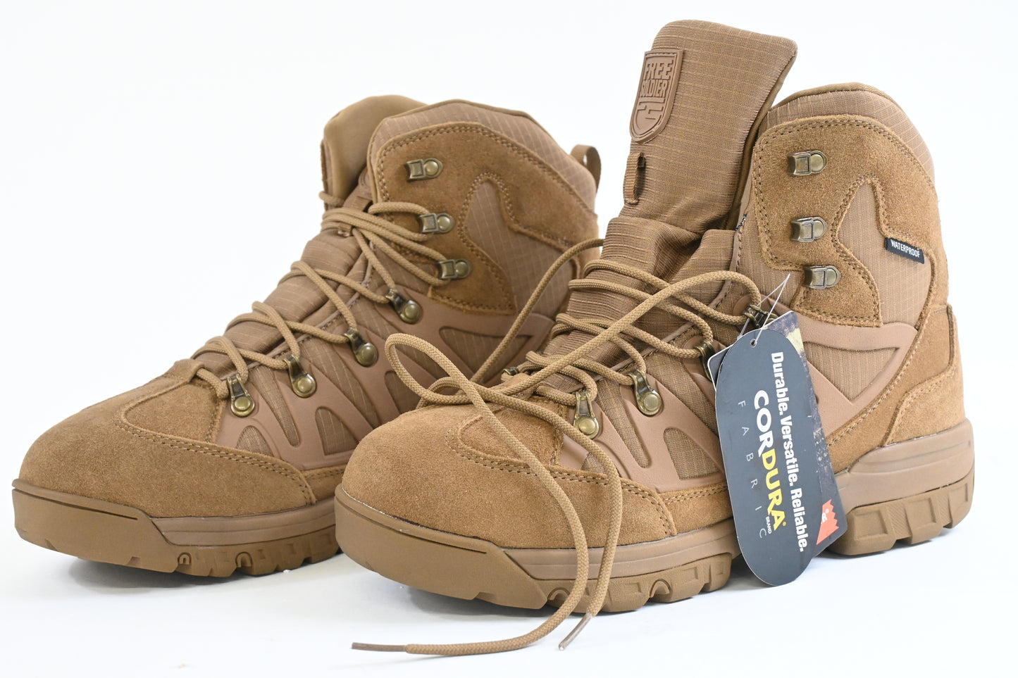FREE SOLDIER Men's Waterproof Tactical Hiking Boots Military Work Boots Combat Boots(Brown 12)