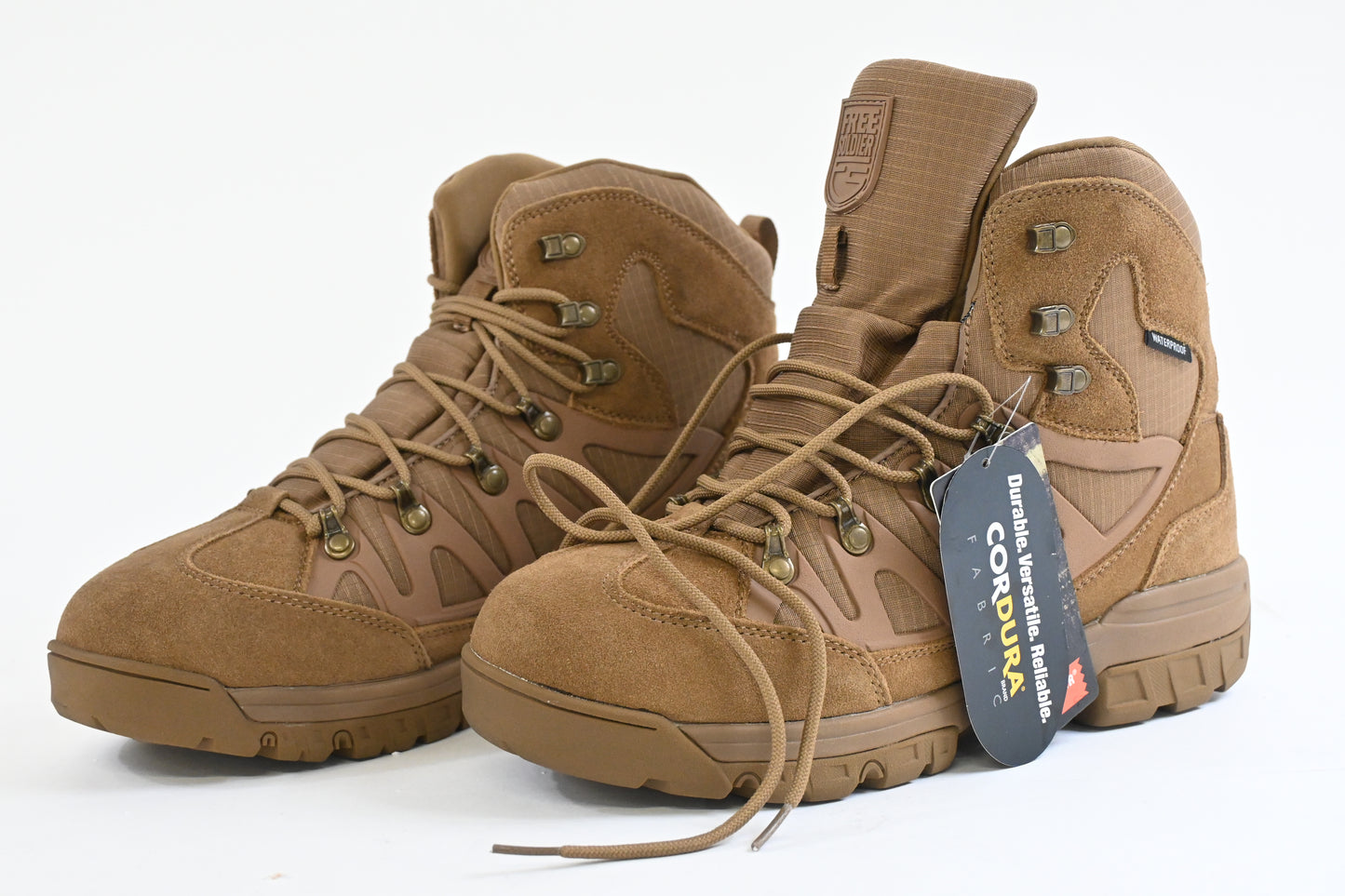 FREE SOLDIER Men's Waterproof Tactical Hiking Boots Military Work Boots Combat Boots(Brown 12)
