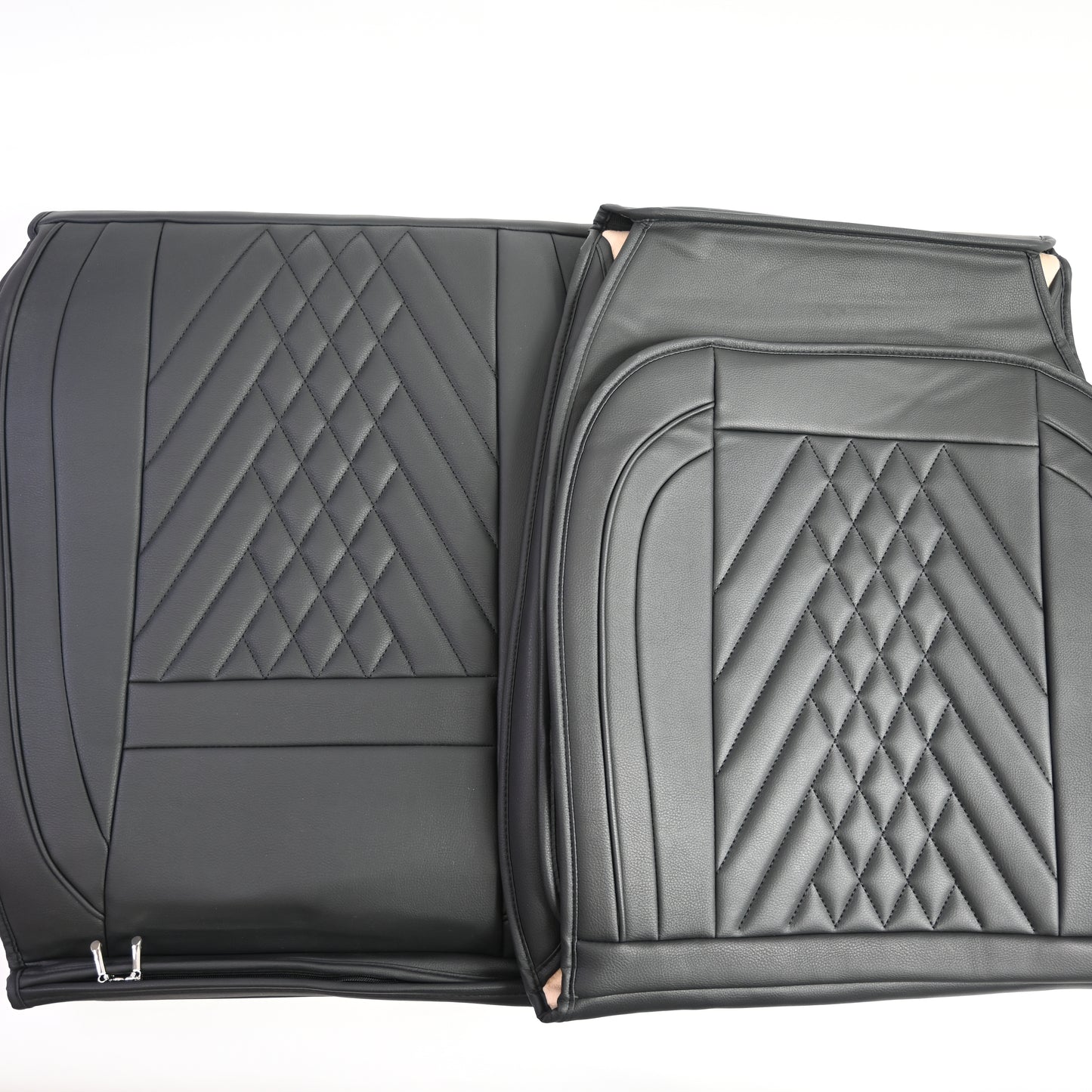 INCH EMPIRE Car Seat Adjustable Cover Cushion Set - Black Synthetic Leather