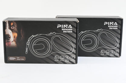 PINA Retractable Dog Leash, 26ft Dog Leash for Dogs Up to 110lbs, Pink, Blue 2pk