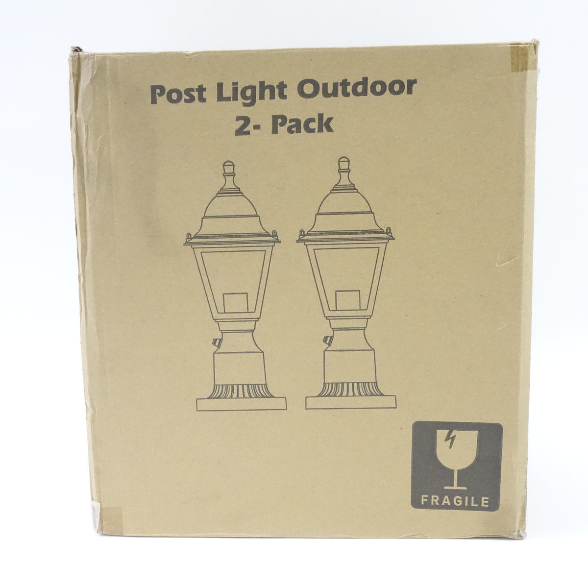 FOLKSMATE Dusk to Dawn 2-Pack Waterproof Outside Post Lamps -Matte Black