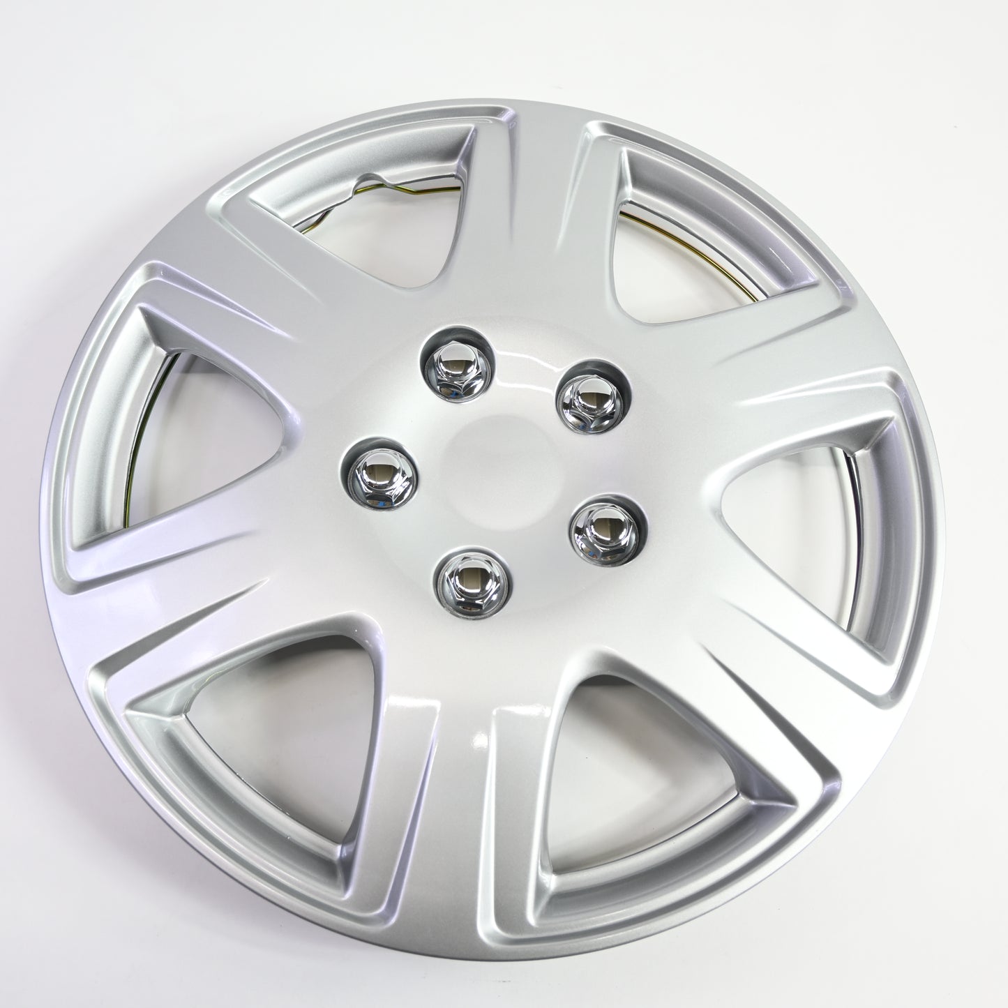 KT Four ABS Plastic Silver Colored Hubcaps - 15 Inch Diameter