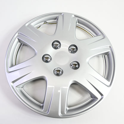 KT Four ABS Plastic Silver Colored Hubcaps - 15 Inch Diameter