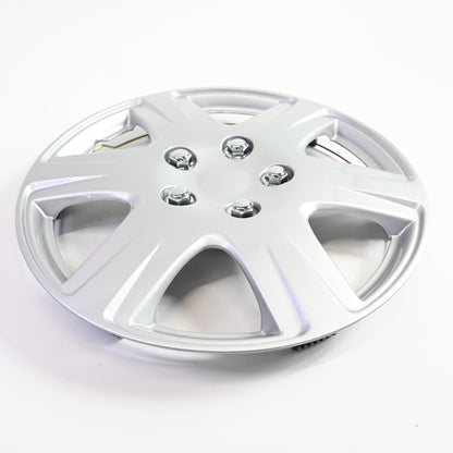 KT Four ABS Plastic Silver Colored Hubcaps - 15 Inch Diameter