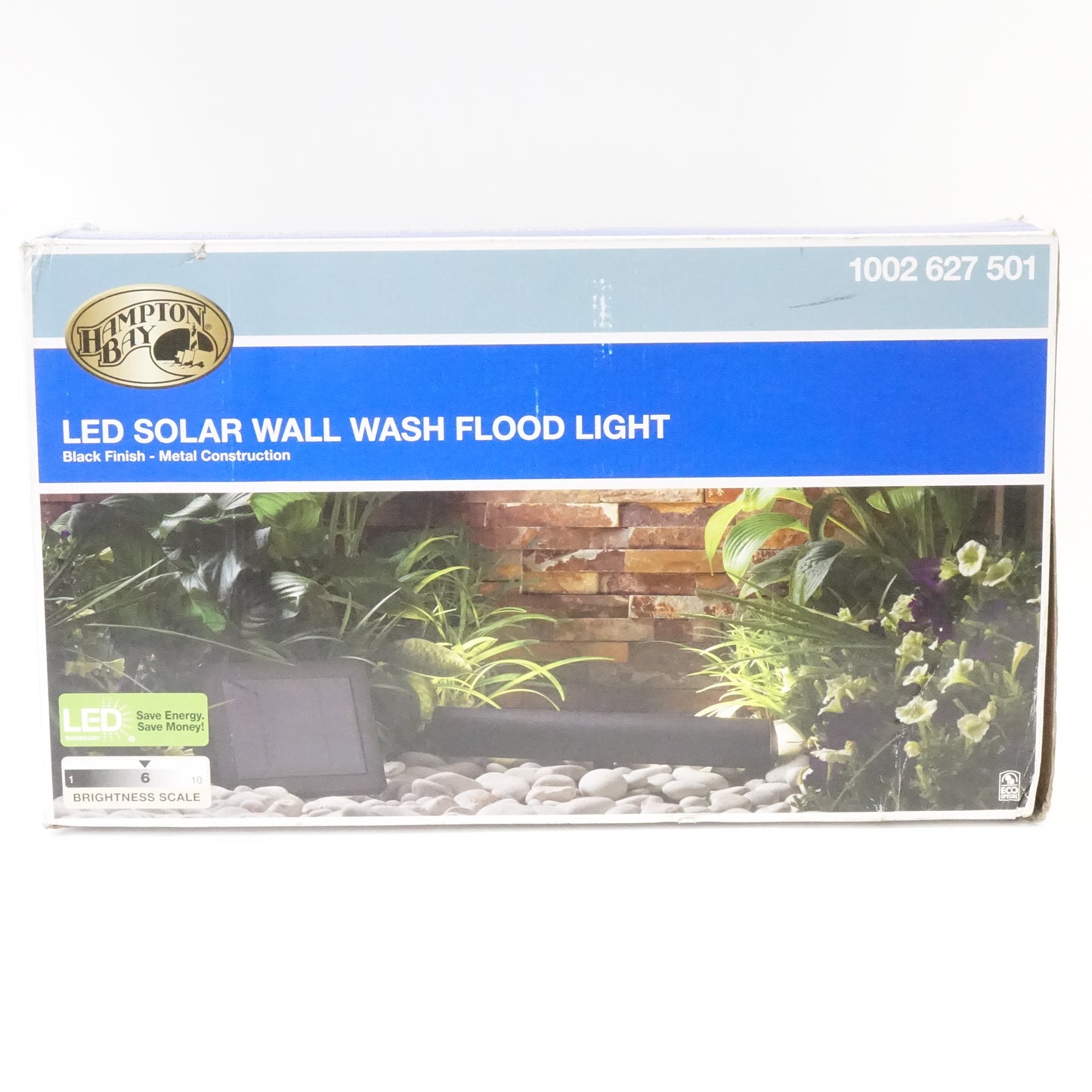 Hampton Bay Solar Black Outdoor Integrated LED Landscape Wall Wash Spot Light
