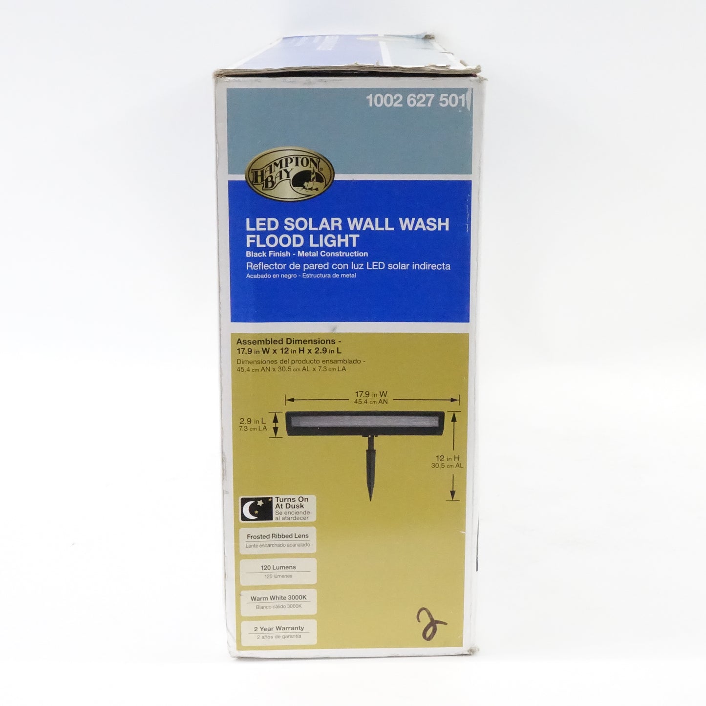 Hampton Bay Solar Black Outdoor Integrated LED Landscape Wall Wash Spot Light