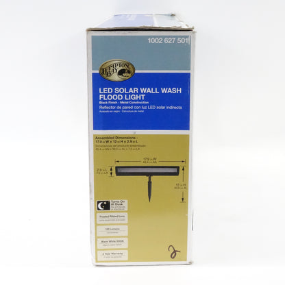 Hampton Bay Solar Black Outdoor Integrated LED Landscape Wall Wash Spot Light
