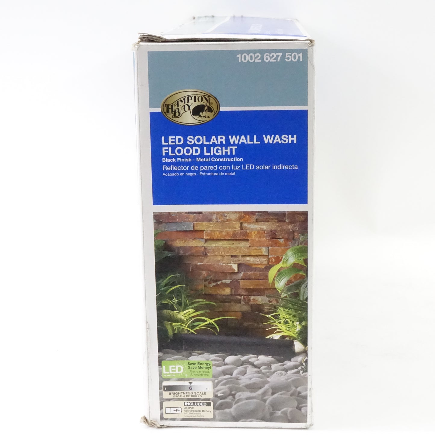 Hampton Bay Solar Black Outdoor Integrated LED Landscape Wall Wash Spot Light
