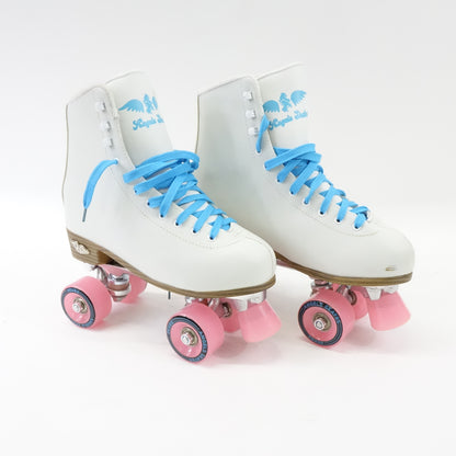 Angels Skates- Women's PU Leather Quad Roller Skates - Cloud White, 12