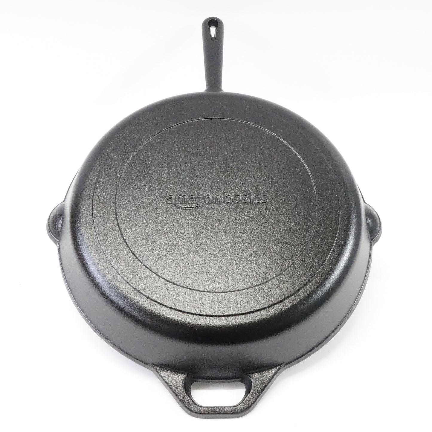 Amazon Basics Pre-Seasoned Cast Iron Skillet, & Large, 15", Black - Open Box