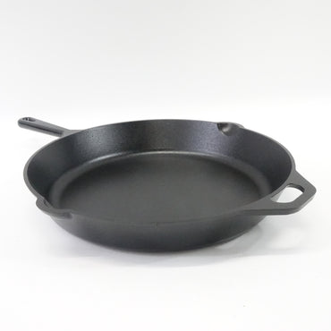 Amazon Basics Pre-Seasoned Cast Iron Skillet, & Large, 15", Black - Open Box