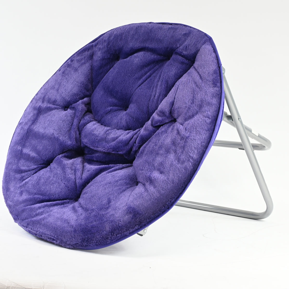Mainstay Faux-Fur Saucer Chair, Multiple Colors (Purple)
