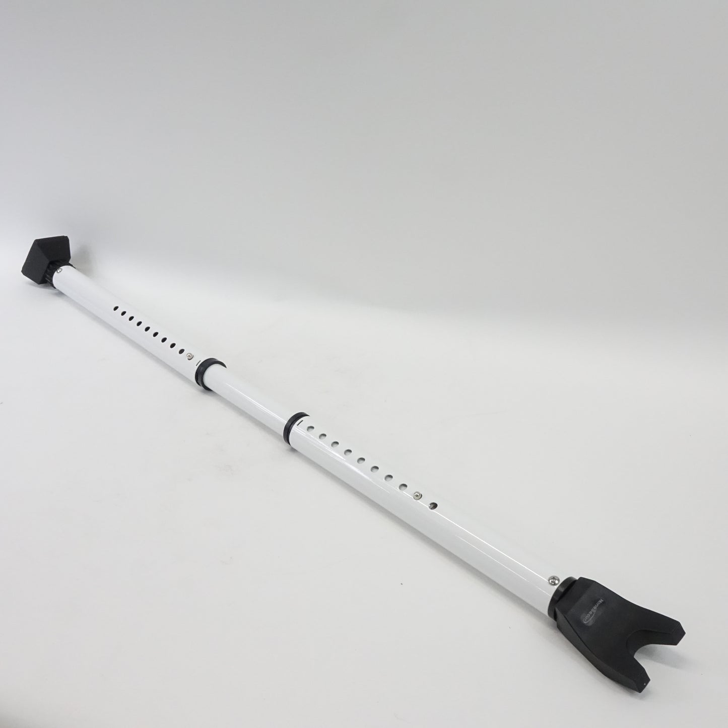 HoneSecur 2-in-1 Door Security Bar & Sliding Patio Door Stopper Security Jammer Bar Child Proof Adjustable Constructed of High Grade Iron Window Doors Security Bars, White