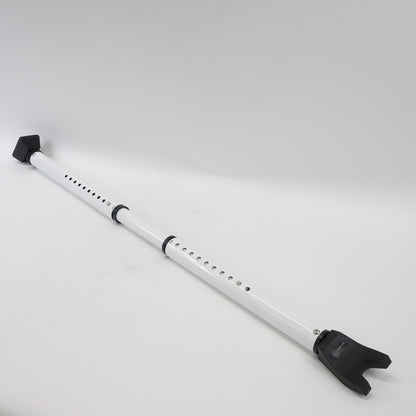HoneSecur 2-in-1 Door Security Bar & Sliding Patio Door Stopper Security Jammer Bar Child Proof Adjustable Constructed of High Grade Iron Window Doors Security Bars, White