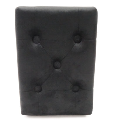 Small Footstool Ottoman,Velvet Soft Footrest Ottoman with Wood Legs, Black