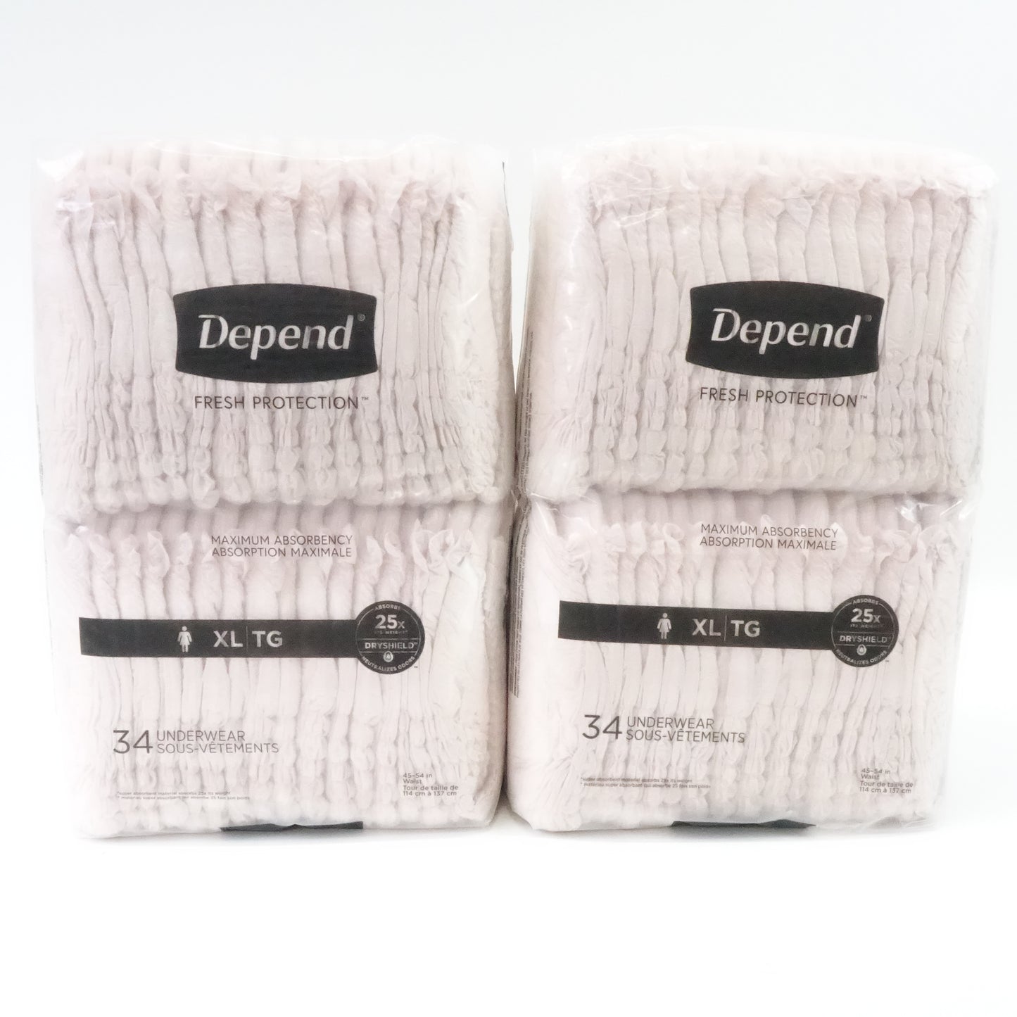Depend Fit-Flex Adult Incontinence Underwear for Women Extra-Large, Blush 68 Cnt