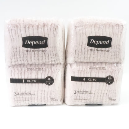 Depend Fit-Flex Adult Incontinence Underwear for Women Extra-Large, Blush 68 Cnt