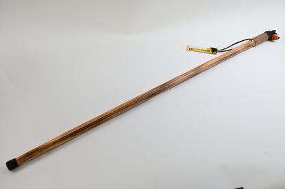 Rustic Wood Walking Trekking Hiking Pole Stick with Twine Grip, Rubber Tip