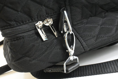 Pursetti Quilted Weekender Bag for Women with Wristlet, Computer Pocket, Black