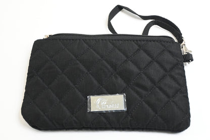 Pursetti Quilted Weekender Bag for Women with Wristlet, Computer Pocket, Black