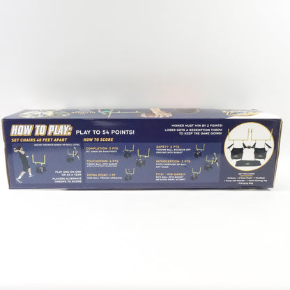 QB54 Outdoor Football Set Toss & Kick Game Built 2 Folding Chairs Navy - New